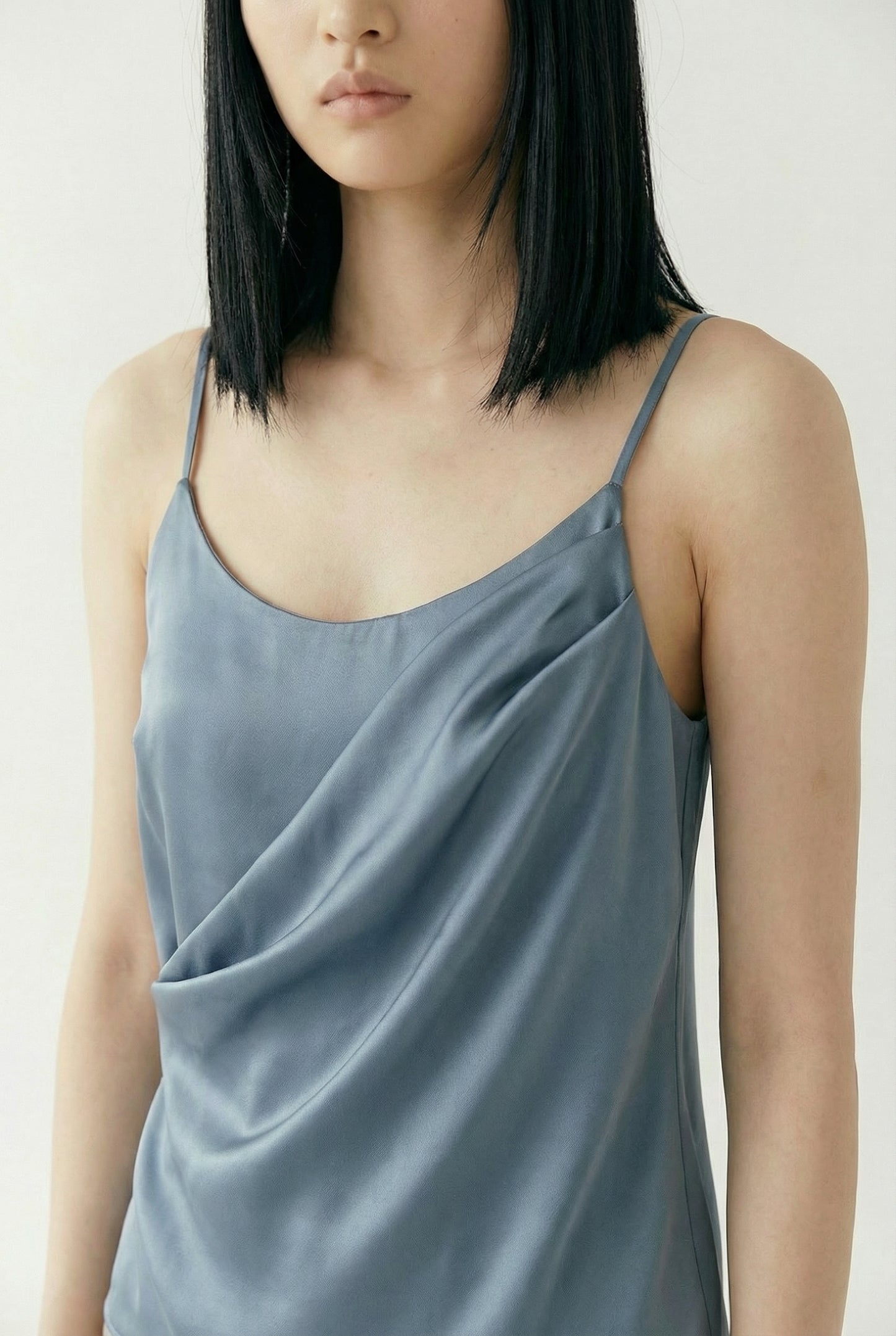 Rose New York | Top | Satin Cami | Dusty Blue
