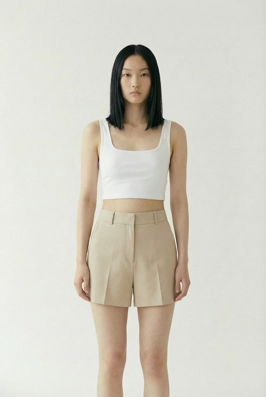 Rose New York | Bottom | Tailored Shorts | Beige