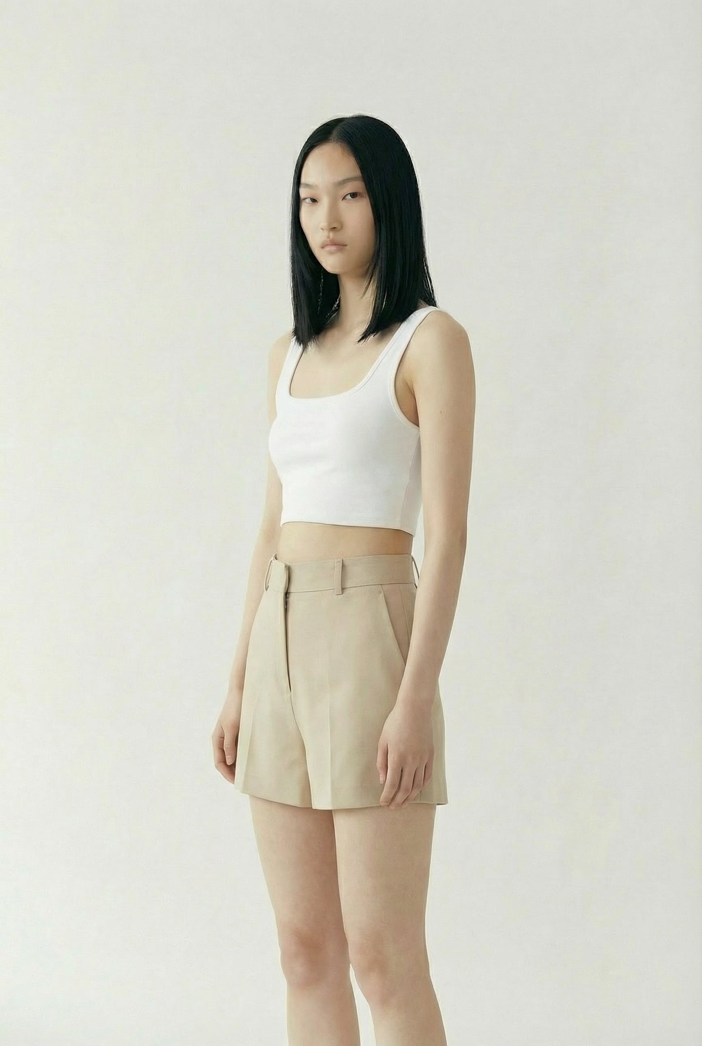 Rose New York | Bottom | Tailored Shorts | Beige