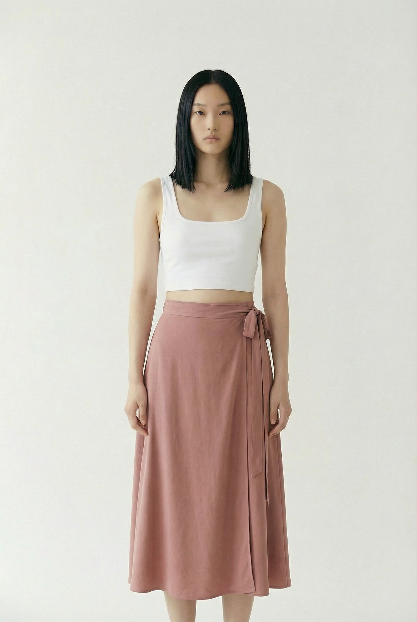 Rose New York | Bottom | Wrap Midi Skirt | Dusty Rose