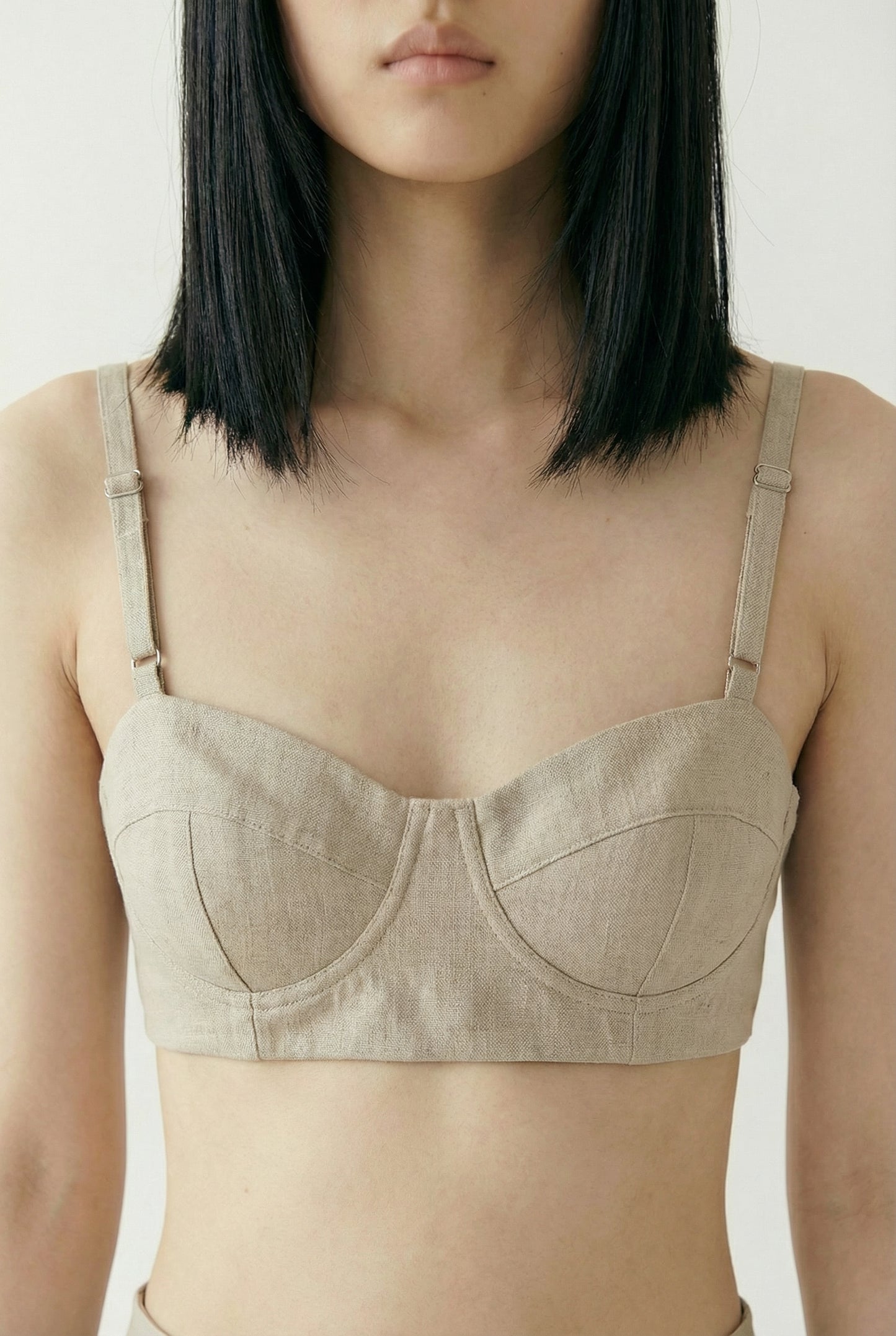 Rose New York | Top | Linen Bralette | Beige