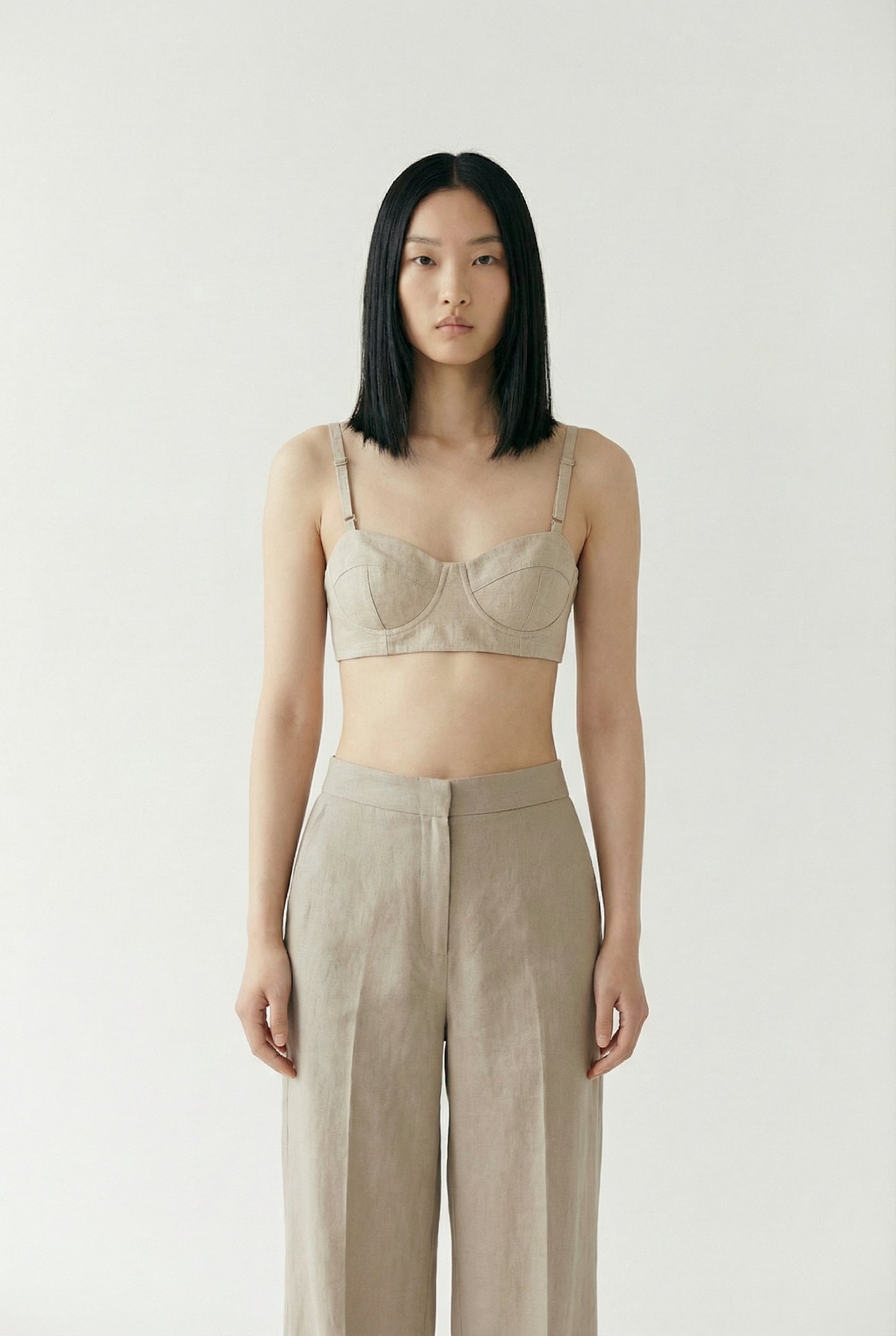 Rose New York | Top | Linen Bralette | Beige