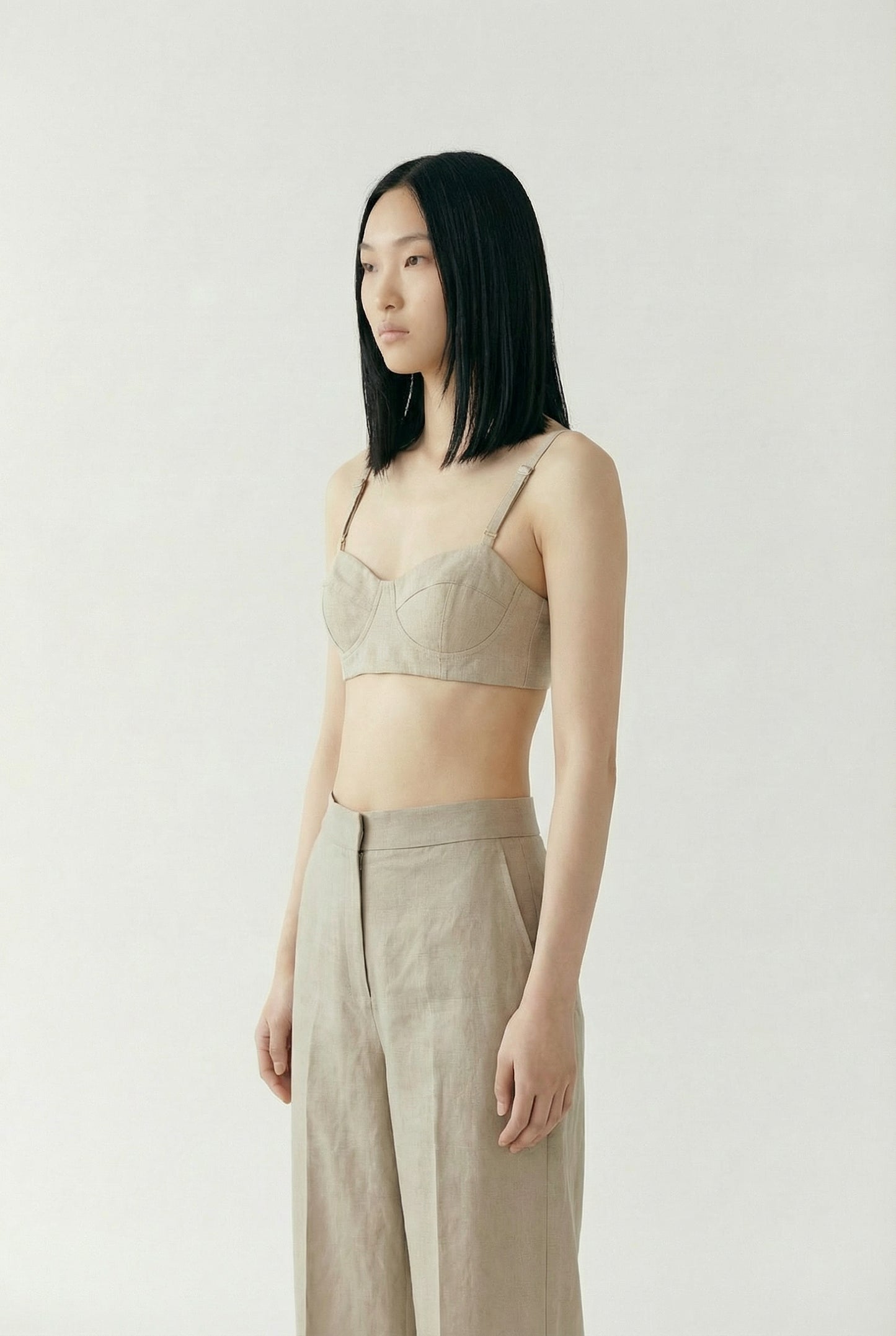 Rose New York | Top | Linen Bralette | Beige