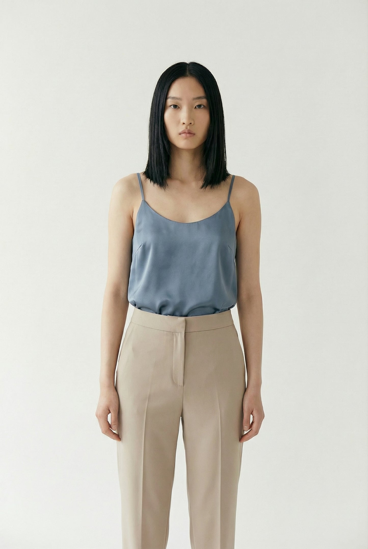 Rose New York | Top | Satin Cami | Dusty Blue