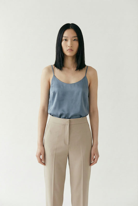 Rose New York | Top | Satin Cami | Dusty Blue