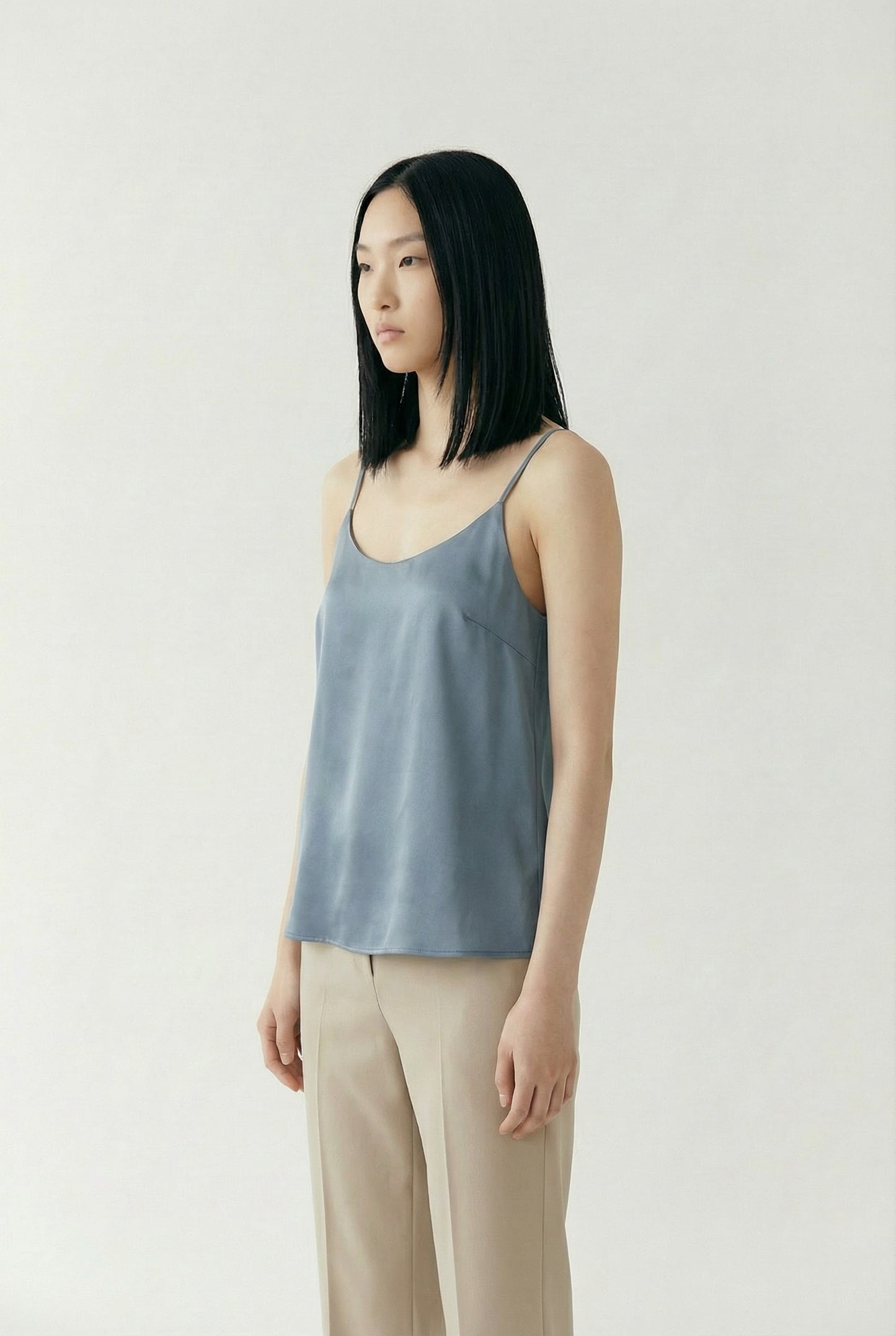 Rose New York | Top | Satin Cami | Dusty Blue